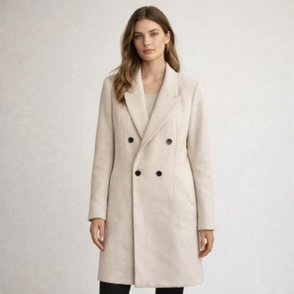 Mango Double Breasted Tailored Wool Coat